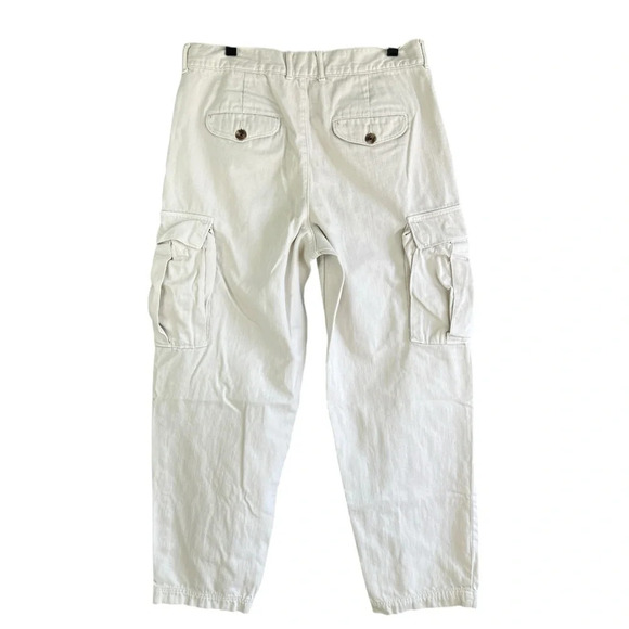 BANANA REPUBLIC Lou Ultra High Rise Cargo Pants Transition Cream Size 31 / 12 - Picture 2 of 10